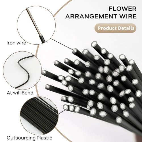 60 Pack Flower Stems, Floral Wire Stems, 2 Gauge Brown Floral Stem Wire for Paper Wrapped Wreath Making Supplies - color: Brown