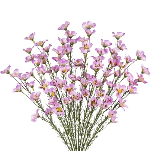 CITYES 10 Pcs Artificial Wildflowers Fake Flower Stems 21" Silk Spring Flowers Forsythia Light Purple Faux Wildflowers Floral Stems for Flower Arrangements Home Decor Indoor Outdoor Centerpieces - color: Light Purple