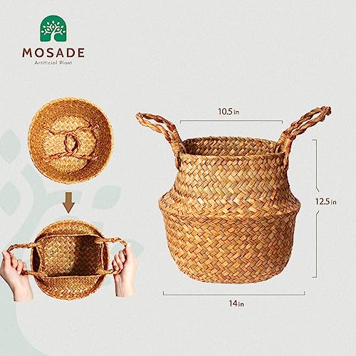 MOSADE Artificial Olive Tree 10 Feet Fake Olive Plant and Handmade Seagrass Basket, Perfect Tall Faux Topiary Silk Tree for Indoor Entryway Decor Home Office Gift