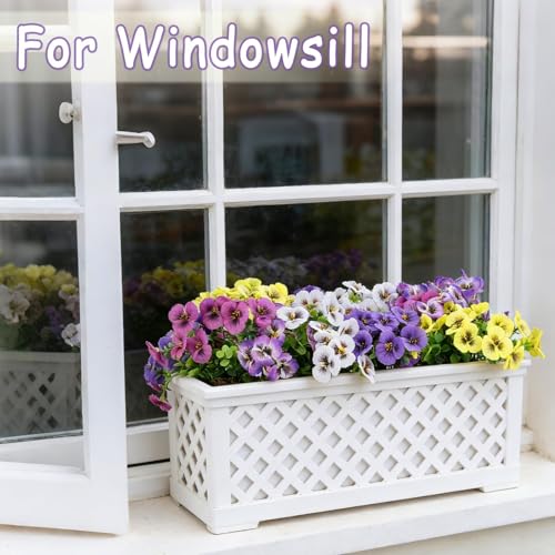 10 Pack Artificial Orchid Stems,5 Colors 2 Each Outdoor Fake Flowers UV Resistant, Spring Front Porch Decor,Wedding Outside Party Table Centerpieces Decoration(Purple1, Rose, White, Yellow,purple2) - color: Mix Flower-10