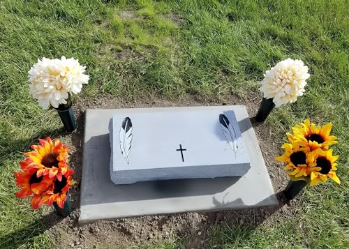 Memorial Floral Vases, Cemetery Vase, Headstones Flower Holder, Grave Cone Vase, Flower Pots for Outdoor Plants, Decorative Plastic Containers (Set of 6, Green) - color: Green