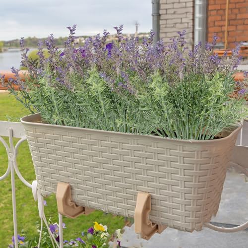 Coreland 24PCS Lifelike Artificial Lavender Flowers, Fake Lavender Plants Shrubs for Wedding Bouquets, Realistic Faux Flowers UV Resistant for Indoor Outdoor Home & Garden Greenery Decor - color: Purple-24pcs