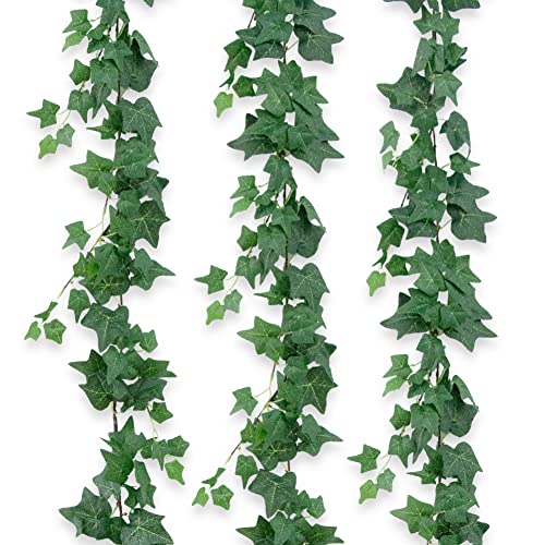 3Pcs Artificial Greenery Ivy Vines Kit, 6FT Odorless Silk Ivy Garland, Green Leaves Fake Hanging Plants, for Boho Decor, Home, Classroom, Wall, Party and Wedding Decoration - color: Green