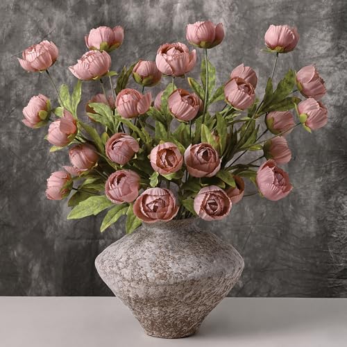 Waipfaru 6 Pcs Faux Peonies Artificial Flowers for Vase, 27" Fake Silk Peonies Flowers for Wedding, Vase Filler Pink Flowers for DIY Bouquets Centerpieces Bridal Shower Office Decor - color: Pink, size: 6Pcs