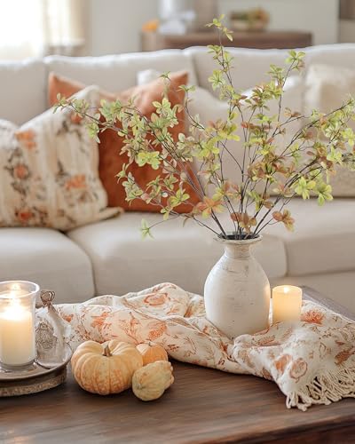 DuHouse 4Pcs Fall Greenery Stems 32" Artificial Fall Leaves Stems Branches for Vase Filler Home Decor Table Centerpieces Garden Decoration - color: Fall