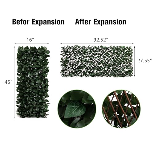 DOEWORKS Expandable Fence Privacy Screen for Balcony Patio Outdoor, 1PC Faux Ivy Fencing Panel for Backdrop Garden Backyard Home Decorations