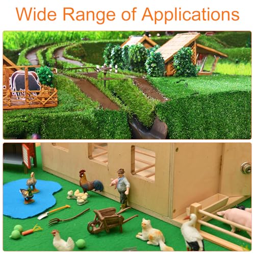 MECCANIXITY Artificial Model Grass Mat 16 Inch x 39 Inch Artificial Grass Turf Realistic Fake Grass Decor for Model Trains Scenery Craft Lawn Garden Decoration, Medium Green - color: Medium Green
