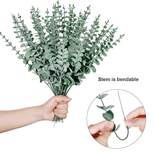 300 Pcs Eucalyptus Stems Faux Greenery Artificial Eucalyptus Leaves Eucalyptus Decor Greenery Stems Faux Greenery Branches for Wedding Centerpiece Flowers Bouquet Farmhouse Home Decor (Dark Green) - color: Dark Green