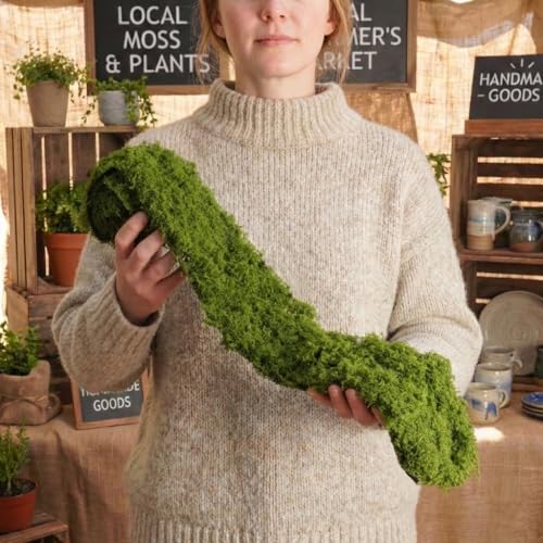 USMOLA Fake Moss Mat, Artificial Moss Table Runner for Wedding Decor Table Centerpieces Fairy Garden Crafts Indoor Green Faux Grass Wall Decor (Green: 4x47Inch / 10x120cm) - color: Green: 4x47inch / 10x120cm