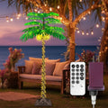 6FT LED Lighted Palm Tree with 431pcs Lights, Artificial LED Palm Tree with 3 Glowing Coconuts, Simulated Trunk with Lights, 8 Lighting Modes&Timer. - size: 6FT