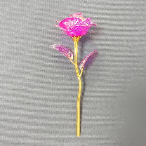 20PCS Artificial Colorful Flowers Galaxy Rose Crystal Flower Glass Rose Gifts for Wedding, Mother' s Day Memorable Days, Pink - color: Pink