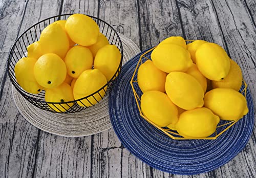 Artificial Lemons Simulation Lifelike Small Lemons Fake Fruit for Home Kitchen Wedding Party Decoration Photography 12pcs Set (Yellow) - size: 12 Pcs - Normal Size