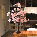 24 LED Pink Cherry Blossom Tree Light 18 Inches Artificial Tabletop Fairy Tree Lamp Eight Lighting Modes USB or Battery Operated with Timer Decor for Bedroom Wedding Christmas Spring (Warm White)