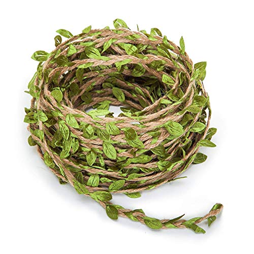 132 Ft Boho Eucalyptus Vines with Twine, Artificial Eucalyptus Leaf Spring Greenery with Hemp Rope for Baby Shower Home Wall Garden Wedding Party Wreaths DIY Craft Decorations - size: 132 ft with twine