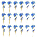 20PCS Artificial Colorful Flowers Galaxy Rose Crystal Flower Glass Rose Gifts for Wedding, Mother' s Day Memorable Days, Blue - color: Blue