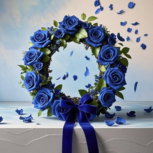 Yinsun 50pcs Mini Blue Roses Artificial Flower Heads, 1.57” Silk Fake Flowers for DIY Wedding Bridal Shower Baby Shower Party Decorations - color: Blue, size: 1.57 Inch