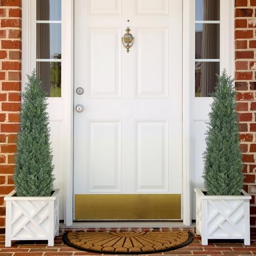 3FT Artificial Topiary Cedar Trees, 2-Pack Realistic Pre-Potted UV Resistant Faux Cypress Plants for Home Porch, Garden, and Entryway Decor - size: 3FT (37inch)