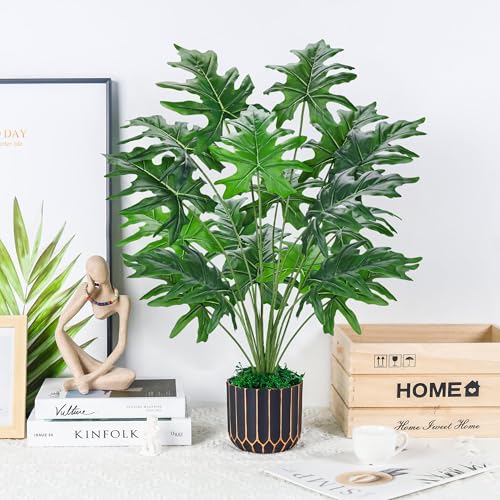 Der Rose Fake Plants Tall Green Artificial Tropical Faux Plants Indoor for Living Room Home House Decor - size: 28"-Tropical Faux Plants