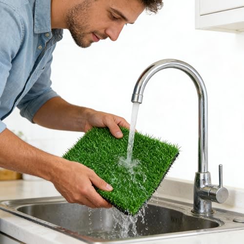Artificial Grass Mat 12x12 Inch,Fake Grass Turf Patch,Synthetic Grass Indoor Outdoor,Patio Grass Tiles Realistic Grass Rug with Drainage Hole for Table Decoration - size: 12"x12"-10PC