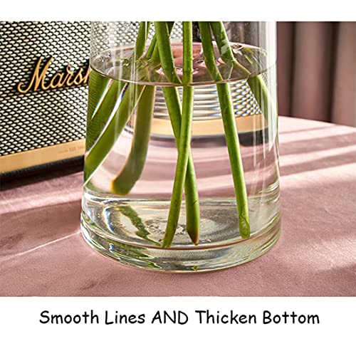 Clear Glass Flower Vase with Gold Mouth for Centerpieces Home Wedding Decoration (1, Large 5.2" x 9.9“) - size: Large 5.2\" x 9.9“