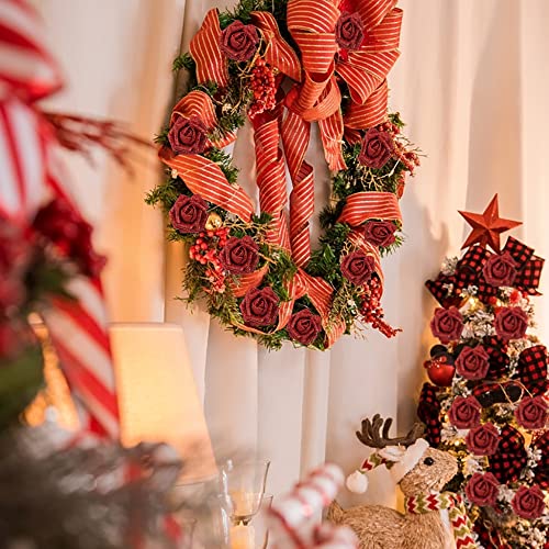 IPOPU Artificial Flowers,50pcs Red Sparkly Roses Glitter Flowers Bling Artificial Roses with Stem for DIY Wedding Bridal Bouquet Home Party Decoration(Red) - color: 50pcs Red