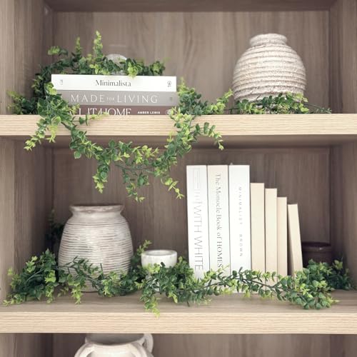 CQURE 4Pcs Faux Eucalyptus Garland, Artificial Eucalyptus Leaves Hanging Vines Table Greenery Garland for Wedding Backdrop Arch Wall Table Party Indoor Outdoor Decor - size: 4 Pack
