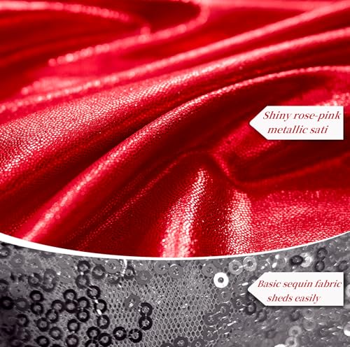 20ftx10ft Red Sequin Backdrop Curtain for Parties, Wrinkle Free Thick Glitter Sparkle Photo Backdrop Drapes 4 Panels 5x10FT Shimmer Back Drop Cloth for Wedding Birthday Photography Background - color: Red, size: 5'W×10'H _4 Panels