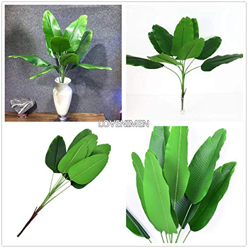 Artificial Plants Tropical Leaves, Fake Greenery Banana Tree Faux Palm Plant Large Leaf Indoor Outdoor Home Garden Office Verandah Wedding Floral Arrangement Decor Party Decoration - 1 Pack - color: Banana Tree/ 1 Pcs
