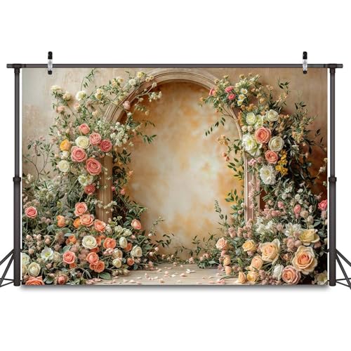 5 x 3 ft Flower Wall Backdrops Arch Pregnant Wedding Party Supplies Valentine's Day Mother's Day Event Bridal Shower, Baby Shower Banner Photo Shoot Portrait Photo Background - color: Orange, size: 5X3FT