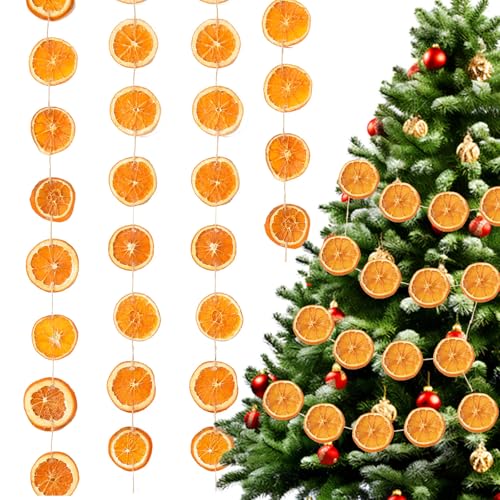 Christmas Decorations, 10ft Dried Orange Slice Christmas Garland, Rustic Orange Garland for Mantle Front Door Fireplace Home Wall Doorway Window Christmas Tree Porch Farmhouse Indoor Decor - size: 1PCS-10FT-Orange