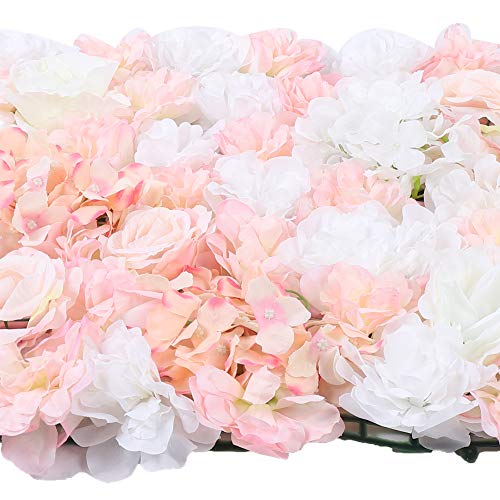 Artificial Flower Wall Panels,6PCS Floral Panels,Artificial Silk Flower Wall Panel,Table Fall Decor Wall Backdrop Faux Flower Panel for Wedding (6PCS-23.62 x 15.74 inches) - color: 6pcs-23.62 X 15.74 Inches