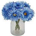 TOPIA Artificial African Daisies Flowers African Daisy Silk Flowers Artificial Gerbera Daisies Pack of 10 (Blue) - color: Blue, size: 10pcs