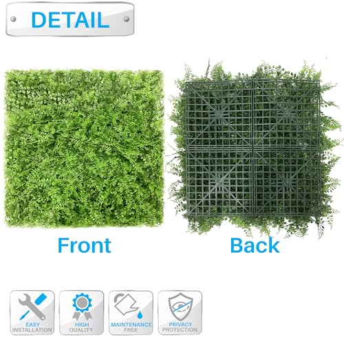 Patio Paradise 20"x20" (6PC) Artificial Grass Wall Panels Greenery Backdrop Faux Boxwood Hedge Fake Ivy Privacy Screen for Outdoor Wedding Décor Photography Background, Fern - color: Fern, size: 20"x20"