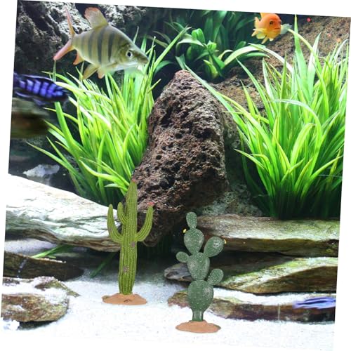 Simulated Cactus Adornments Set of 2 Lifelike Cactus Figurines 5.70X2.16X2.16 Inches Desktop Decor for Home Office Garden Accent