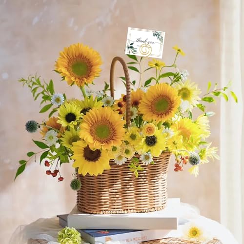 30-Pack Floral Picks Flower Bouquet Decoration Picks - 13 Inch Metal Sticks for Floral Arrangements, Wedding, Party & Craft Decor (Gold Circle) - color: Gold Circle