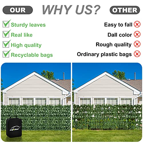 Artificial Ivy Privacy Fence Screen 99x59.5in Faux Greenery Privacy Fence Backdrop Ivy Vine Leaf Hedges Fence with Bag for Indoor Outdoor Garden