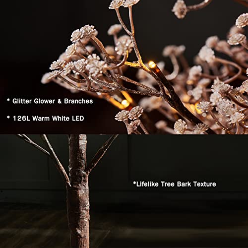 LITBLOOM Lighted Baby Breath Tree Plug in 5FT 126 Lights, Faux Plant Tree with Lights for Wedding Birthday Party Decoration Inside Outside - style: 5FT Baby's Breath