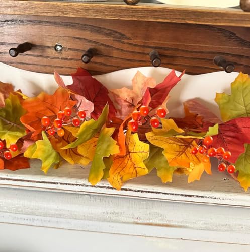 32 Pack Fall Berry Stems, Fall Floral Picks and Sprays 8 Inch Orange Artificial Berry Branches for Autumn Thanksgiving Home Decorations