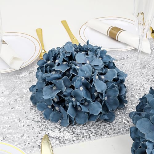 11.81 Inch Hydrangea Flower Balls for Centerpieces - 12 PCS Artificial Floral Arrangement Large Fake Silk Kissing Ball for Wedding Table Home Party Decor - Dusty Blue - color: Dusty Blue-11.81 Inch-12 Pcs, size: Large Size