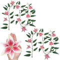 SNAIL GARDEN 2 Pack（14.6ft ） Fake Lilies Flower Vines, Pink Vines Lilies Flowers with 16 Heads, Flower Vines for Decoration ，Fake Flower Vines for Home, Garden, Table Centerpiece, DIY Wreath