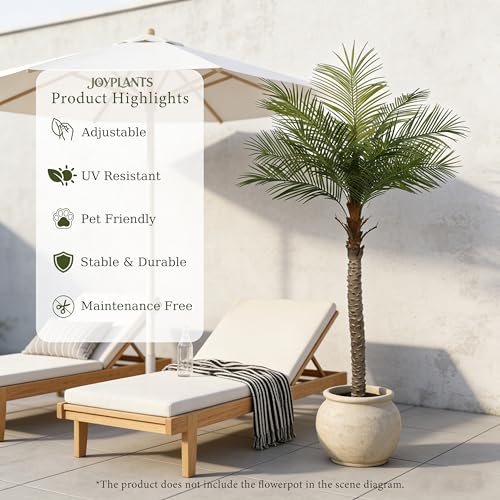 7ft Tall Artificial Palm Tree for Outdoor Indoor Decor,UV Resistant Faux Silk Plants Perfect for Patio Poolside Yard Living Room Office Decor - color: 7ft-1pole