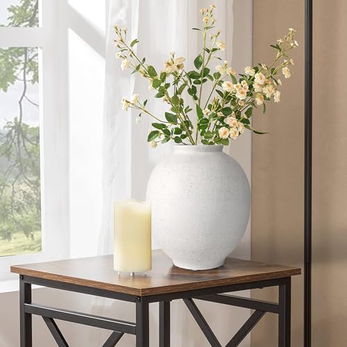 White Ceramic Large Vase - 9.84 Inch Round Modern Ceramic Vases,Tall Vase for Decor Living Room Table Decor and Festive Home Interiors - size: 9.83Inch