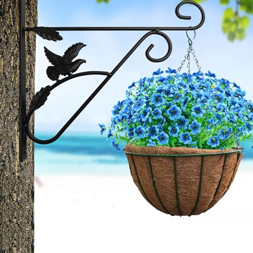 Artificial Flowers for Outdoors,20 Bundles UV Resistant Fake Outside Flowers Plastic Plants Outdoor Faux Flower for Garden Porch Window Box Home Decor(Blue) - color: Blue, size: 20 Bundles