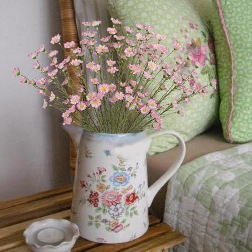 CITYES 10 Pcs Artificial Wildflowers with Stems Bulk Silk Spring Flowers 21 Inch Fake Forsythia Branches Pink Faux Wildflowers Floral Arrangements for Home Decor Indoor Outdoor Wedding Centerpieces - color: Pink