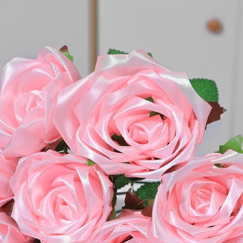 Time-Saving Pre-Fold Satin Petals (100Pcs), for DIY Eternal Rose Bouquets, Perfect for Wedding, Graduation, Valentine's Gift,Half-Finished Crafting DIY Eternal Flowers - color: 100 Pcs Baby Pink