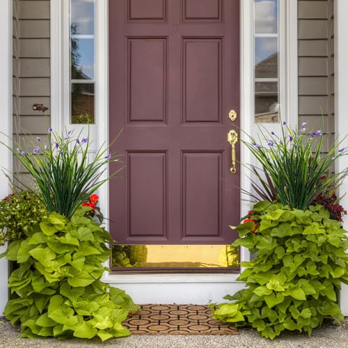 Melorca&Guilla Artificial Plants Outdoor 6PCS 23“ Fake Tall Grass,Fake Outdoor Plants,Faux Plants with Flowers for Garden Porch Window Box Shop Office Home Décor - color: Calla Lily+grass