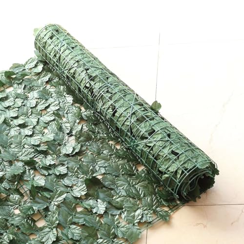 Efavormart 12 Pack Artificial Ivy Privacy Screen Fence Panels - 32 Sq. Ft. Dark Green Faux Leaf Hedge Greenery Wall, UV Protected Garden Privacy Screen & Outdoor Privacy Fence Decor - color: Type1