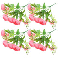 Toyvian 4pcs Artificial Peony Flowers with Long Stem Simulation Flower Bouquet Pink for Wedding Home Décor Photography Prop