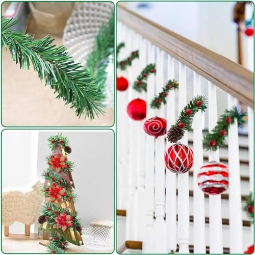 Christmas Garland, Artificial Non-Lit Soft Green Garlands - Festive Holiday Decor for Indoor Use - size: 52ft