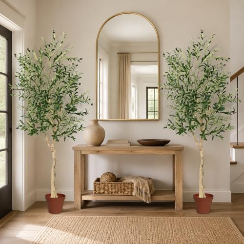 6FT Artificial Olive Tree with Lifelike Fruits for Indoor Outdoor Décor - size: 6ft